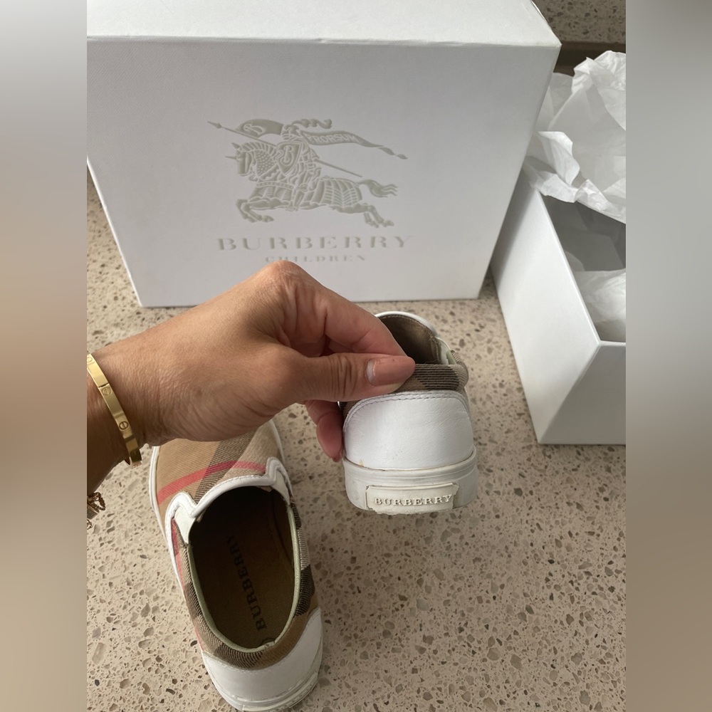 Authentic Burberry Kids Beige Slip-On Shoes